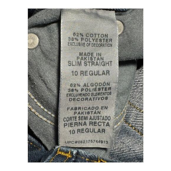 Levi's‎ Boys Size 10 Slim Straight Fit Jeans Dark Blue Denim - Picture 5 of 6